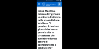 Mercoledì 7 gennaio, in tutte le scuole italiane sarà osservato un minuto di silenzio in memoria delle vittime del tragico incendio avvenuto a Crans-Montana